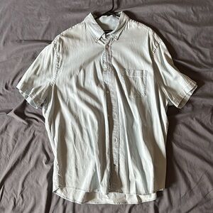 Express short sleeve casual button up shirt size XL light blue